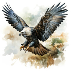 watercolor haliaetus clipart, Generative Ai