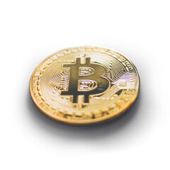 Fototapeta na wymiar bitcoin with transparent background and natural shadow