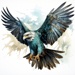 Fototapeta premium watercolor haliaetus clipart, Generative Ai