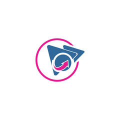 Vector Logo Template of arrows in Circle and triangle