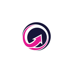 Arrow in Circle Vector Logo Template