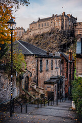 Iconic Edinburgh spot with view over Edinburgh Castle, Scotland