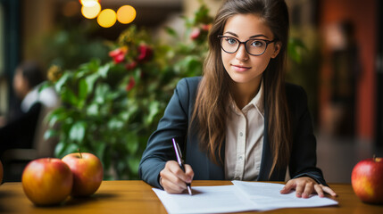 Optimistic scholar filled with anticipation, engagements in hopeful admission application process displaying expectancy and aspiration.