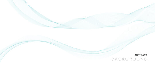 Abstract blue smoky lines background with copy space.