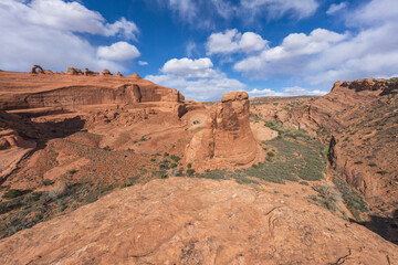 hiking the upper delicate arch trail, arches National park, usa