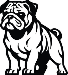 Bulldog Logo Monochrome Design Style - obrazy, fototapety, plakaty