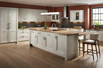 Photo of spacious elegant kichen with solid hardwood wotktop