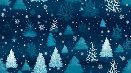 Fototapeta na wymiar Winter background texture of a snow-covered landscape with snowflakes falling. Concept of the winter season. Blurred.