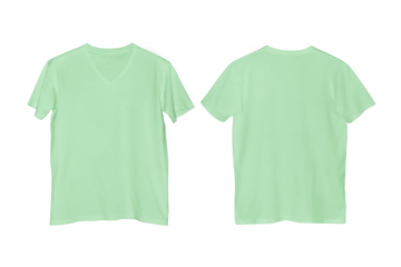 Mint V Neck T-shirt Front and Back View