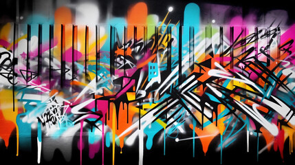 Graffiti on the wall. Street art grunge wallpaper. AI