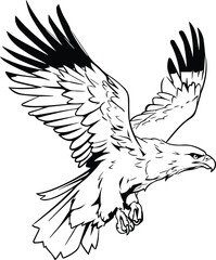 Eagle Flying Logo Monochrome Design Style