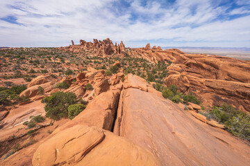 hiking the devils garden trail, arches national park, usa
