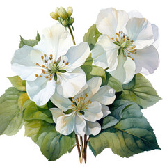 watercolor Hydrangea clipart, Generative Ai