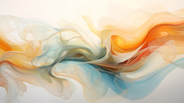 abstract colorful background with smooth lines, waves and paint splashes. Ai generative.