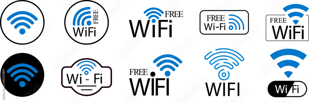 Aufkleber wifi icon symbol wireless internet network . wifi zone. internet connection symbol.
