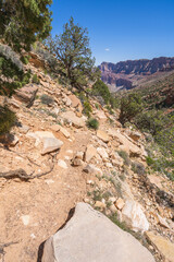 hiking the tanner trail in grand canyon national park, arizona, usa