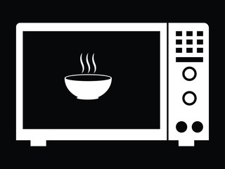 Microwave icon simple silhouette flat style vector illustration on white background