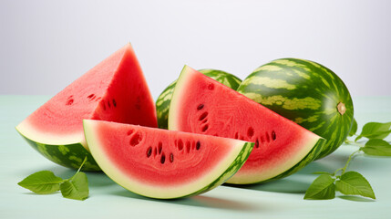 watermelons white backgroundfood Photography hig, generative ai