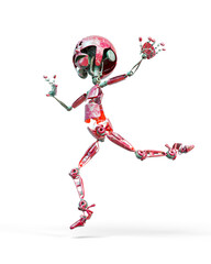 cartoon bot is jumping