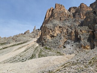 View of the Italian Dolomites at "Passo Sella".