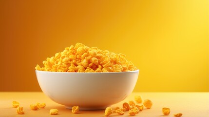 Fototapeta na wymiar Breakfast Made Easy: Tasty Corn Flakes in a Microwaveable Bowl.