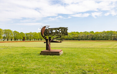 Walking through the Herning sculpture park and educational area