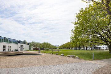 Walking through the Herning sculpture park and educational area - obrazy, fototapety, plakaty