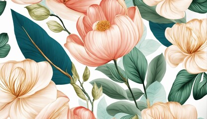 Elegant Botanical Illustrations for Backgrounds, Prints, and Invitations. Exquisite 3D Renderings of Delicate Flower Leaves