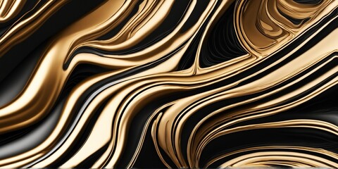 Premium Golden Pattern, Elegant Abstract Melted Texture. 3D Rendered Illustration for Fashionable Backgrounds and High-Quality 4K Wallpaper.