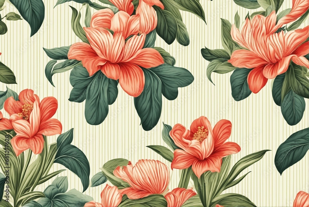 Poster an array of classic botanical designs for digital backgrounds