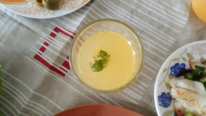 Food and drink on the table 