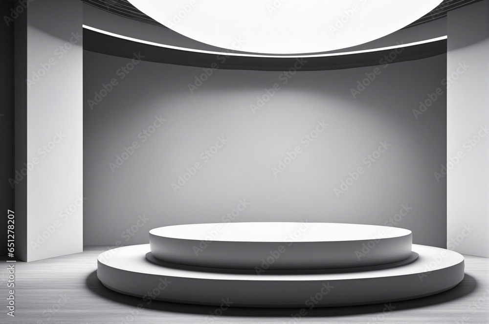 Poster neutral tones abstract stage or platform with space for showcasing your product against a blank wall