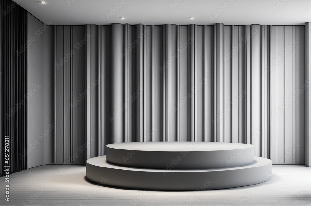 Poster neutral tones abstract stage or platform with space for showcasing your product against a blank wall