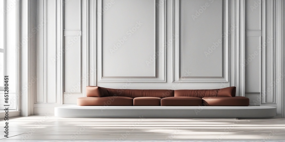 Poster minimal background. podium and white background for product presentation. 3d rendering illustration.