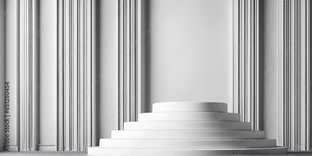 Poster minimal background. podium and white background for product presentation. 3d rendering illustration.