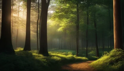 Selbstklebende Fototapeten Magical fantasy fairy tale scenery, night in a forest © SR07XC3