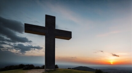 The sky above Golgotha Hill illuminated by light and clouds