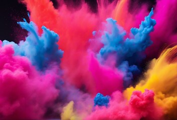 A Burst of Colorful Ink Celebration - Abstract Psychedelic Pastel Light Background in 3D