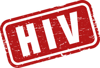 HIV square grunge stamp