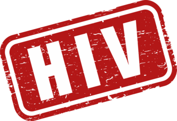 HIV square grunge stamp