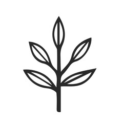 Doodle style vector illustration. Simple element of twig and leaves.