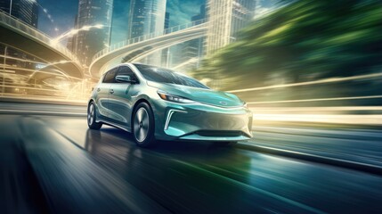 Zero Emissions, Cleaner Air, benefits of eco-friendly commuting with scenes of electric vehicles and pollution-free transportation.