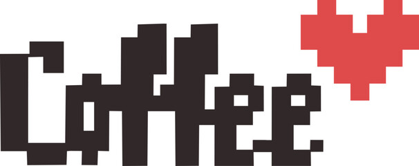 Coffee pixel art symbol