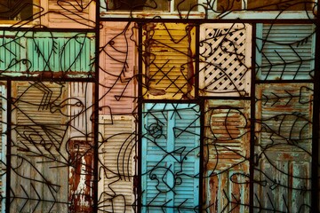 Old shutters in fisherman village of Morocco 