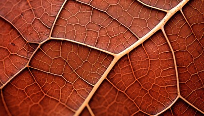 Photo of a macro shot of a leaf's intricate vein structure