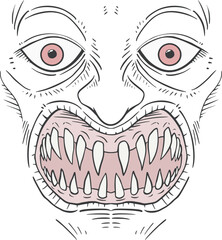 Creepy mouth draw