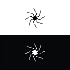 Black and white circle vector logo template design