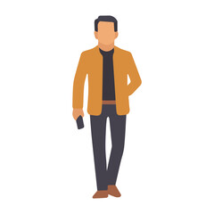 Man standing vector illustration, flat person standing icon vector isolated on a white background 