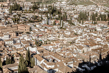 
Panoramic view of the city of Granada from the monumental Alhambra
