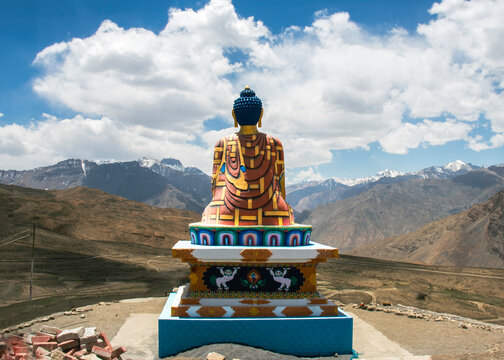 "The Buddha statue in Langza, Spiti Valley, Himachal Pradesh, is a must-visit cultural and spiritual attraction."